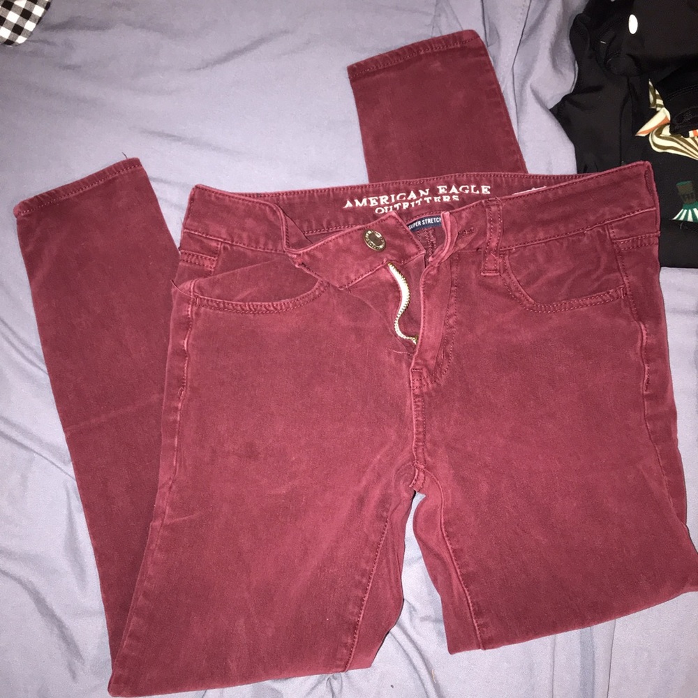 Maroon American Eagle Jeans